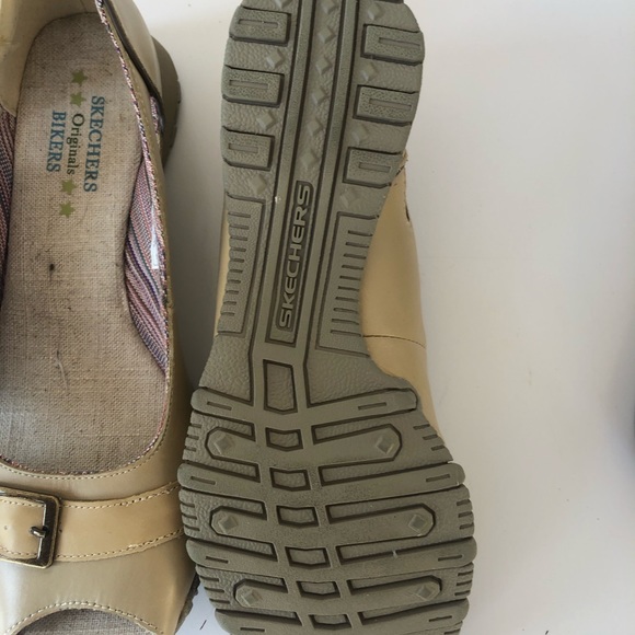 Skechers Bikers Women’s Peep Toe Flats Sz 8 - Picture 4 of 6